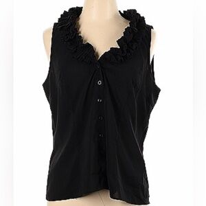 Spense XL Black Tailored Sleeveless Blouse